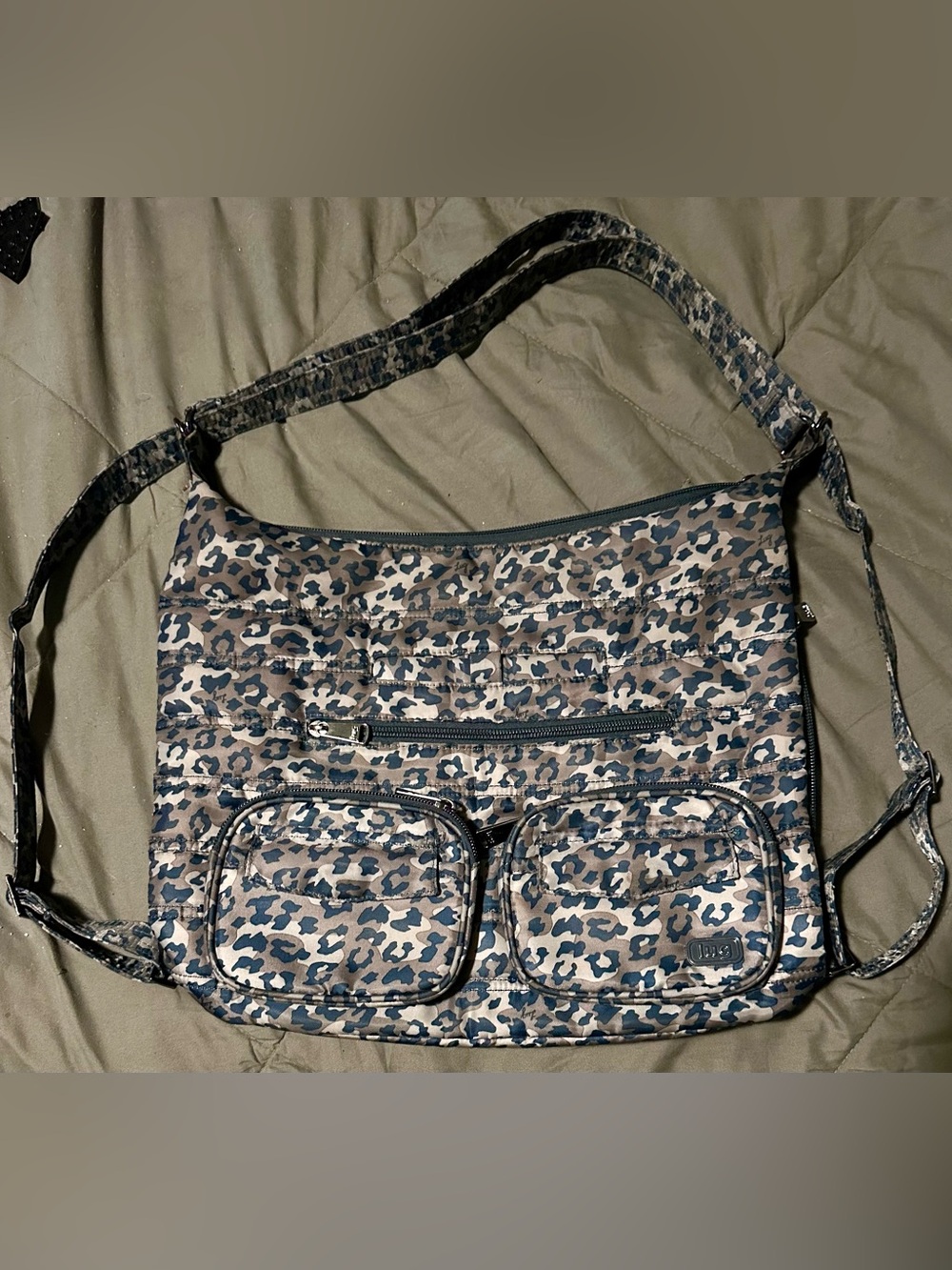 Lug Zipliner Convertible Tote in Leopard Navy - Picture 2 of 6